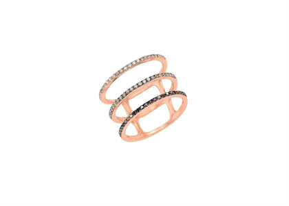Fashion Stack Ring with Rose Gold Plated